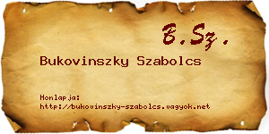 Bukovinszky Szabolcs névjegykártya