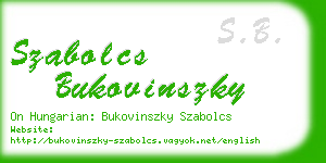 szabolcs bukovinszky business card